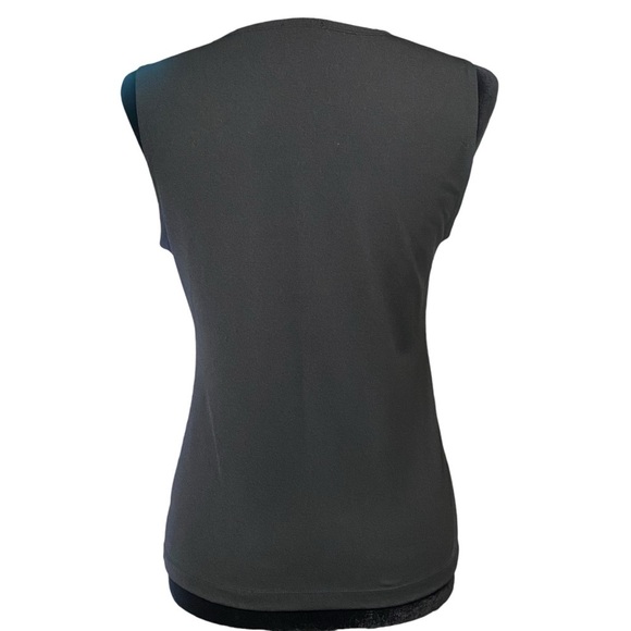 Lapis Beaded Sequin Floral Sleeveless Top Black White Party Y2K Large - Picture 4 of 8